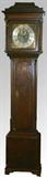 Lot#2046,GEORGIAN OAK TALL CASE CLOCK, JAMES SANDIFORD, LATE 18TH C., H 83 1/2", W 18", D 9 1/2"