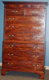 Lot#2047, GEORGE III MAHOGANY CHEST-ON-CHEST, C. 1780, H 75", W 45", D 22"