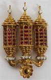 Lot#2066, MISSIAGLIA 18KT YELLOW GOLD, DIAMOND & RUBY BROOCH