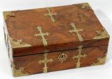 Lot#2081, VINTAGE ENGLISH BURL WALNUT LAP DESK, H 5", L 19", D 9"