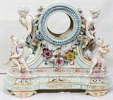 Lot#2086, 19TH C. GERMAN PORCELAIN FIGURAL CLOCK CASE, NO WORKS OR CLOCK FACE, H 22", W 20", D 10"