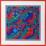 Lot#2134, VASARELY, SILKSCREEN, 23" X 23"