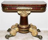 Lot#2141, ATTR. TO JOSEPH MEEKS & SON, NEW YORK, MAHOGANY FLIP TOP GAMES TABLE, C.1825, H 30 3/4", L 36 1/2"