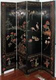 Lot#2170 ,CHINESE COROMANDEL LACQUER FOUR-PANEL SCREEN, W 64"