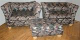 Lot#2176, UPHOLSTERED SETTEES, L 54", & MATCHING OTTOMAN