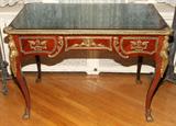 Lot#2279, FRENCH EMPIRE STYLE MAHOGANY & BRONZE ORMOLU WRITING DESK, H 30", W 41", D 25"