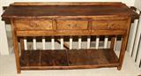 Lot#2291, OAK SIDE TABLE, H 34", L 64", D 18"