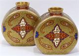 Lot#3, COALPORT PORCELAIN WORKS ENAMELED 'SALOPIAN' WARE VASES, C. 1870-1880, PAIR, H 6", W 5 1/2"