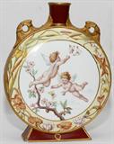 Lot#4, MINTONS PORCELAIN MOON VASE, C. 1875, H 12 1/2", W 9 3/4"