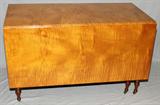 Lot#52, AMERICAN TIGER MAPLE DROP LEAF TABLE, 19TH CENTURY, H 29", L 48", D 24" CLOSED, 64" OPEN