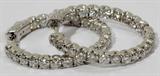 Lot#60, 14KT WHITE GOLD & 3.00CT DIAMOND HOOP EARRINGS, DIA 1"