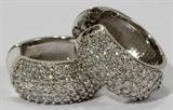 Lot#97, 14 KT WHITE GOLD & DIAMOND EARRINGS, PAIR
