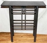 Lot#152, CONTEMPORARY BLACK METAL AND MARBLE CONSOLE TABLE, LATE 20TH C., H 36", W 36", D 13"