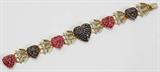 Lot#176, 14 KT YELLOW GOLD, SAPPHIRE, RUBY, & DIAMOND LINK BRACELET, L 7"