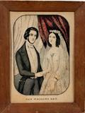 Lot#322, N. CURRIER, HAND COLORED LITHOGRAPH, 19TH C., 12" X 9", "THE WEDDING DAY"