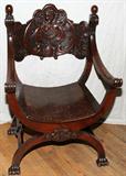 Lot#340, OAK ITALIAN STYLE CARVED CHAIR, CIRCA 1900