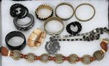 Lot#457, COSTUME JEWELRY (9) BRACELETS, PEWTER PENDANT HORSE & RIDER NECKLACE,ETC, 11