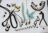 Lot#456, COSTUME JEWELRY (6)NECKLACES, (2)BUTTERFLY PENDANTS, TRIFARI MATCHING BLUE SET,ETC, 12