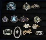 Lot#477, COSTUME JEWELRY: RINGS & EARRINGS