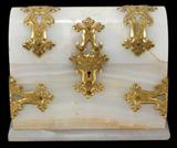 Lot#1004, FRENCH ONYX & GILT METAL DRESSER BOX, C. 1900, H 6", L 8", D 4"