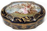 Lot#1008, SEVRES STYLE PORCELAIN BOX, SIGNED MALLET, EARLY 20TH CENTURY, H 4", L 8"