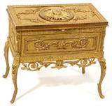 Lot#1006, FRENCH GILT METAL JEWELRY CASKET, C. 1900, H 5 1/2", L 6", D 3 3/4"