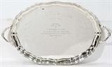 Lot#1013, GORHAM STERLING TRAY PRESENTED TO J. EDWARD LUNDY FROM THE FORD CO. BOARD OF DIRECTORS, 1985, L 29"