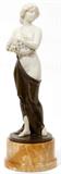 Lot#1018, EMIL RIZEC, ALABASTER & BRONZE SCULPTURE, SCHUMACHER FOUNDRY, C. 1920'S, H 12", 'ALLEGORY OF AUTUMN'