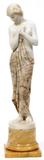 Lot#1019, RUDOLF KAESBACH (1873-1955), ALABASTER & MARBLE SCULPTURE, H 17 1/2" OVERALL, STANDING FEMALE