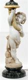 Lot#1023, ITALIAN CARVED MARBLE FIGURAL LAMP, C. 1900, H 40"