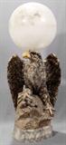 Lot#1021, CARVED MARBLE EAGLE FIGURAL LAMP, C.1900, H 38", L 16", D 17"