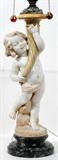 Lot#1024, ITALIAN MARBLE CHERUB LAMP, C. 1900, H 40"