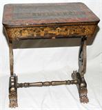 Lot#1032, CHINESE LACQUER SEWING TABLE, C. 1800, H 28", W 24"