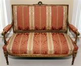 Lot#1035, LOUIS XVI STYLE GILT WOOD SETTEE, H 38", W 48"