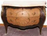 Lot#1037, FRENCH STYLE BOMBE COMMODE WITH MARBLE TOP, H 33", W 45", D 20"