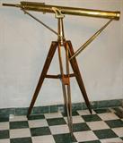 Lot#1041, BROADHURST, CLARKSON & CO., ENGLISH BRASS TELESCOPE, H 77", L 73"