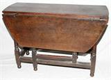 Lot#1046, ENGLISH OAK DROP-LEAF TABLE, 17TH C., H 28", L 42 1/2", D 14 1/4" (CLOSED)