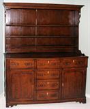 Lot#1047, ENGLISH OAK WELSH CUPBOARD, 18TH C., H 79", W 66", D 18"