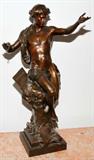 Lot#1077, EMILE LOUIS PICAULT, BRONZE SCULPTURE, H 32", 'PRO MERITA'