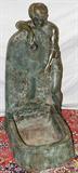 Lot#1076, BRONZE FIGURAL GARDEN FOUNTAIN, H 47", L 24", D 33"