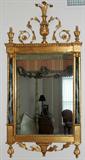 Lot#1112, FRENCH STYLE DECORATED WOOD MIRROR, 59" X 27" OVERALL