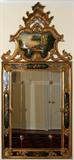 Lot#1114, VENETIAN STYLE DECORATED GESSO & WOOD MIRROR, 75" X 33"