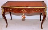 Lot#1118, LOUIS XV STYLE MARQUETRY & BRONZE ORMOLU DESK, H 31", W 54", D 27"