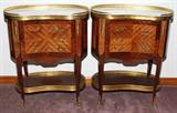 Lot#1126, FRENCH STYLE COMMODES WITH MARBLE TOPS, PAIR, H 28", W 24"