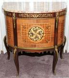 Lot#1127, FRENCH STYLE COMMODE WITH MARBLE TOP, H 28", W 27", D 16"