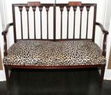 Lot#1227, HEPPLEWHITE STYLE MAHOGANY BENCH WITH UPHOLSTERED SEAT, H 37", W 48"