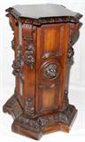Lot#1235, CARVED WALNUT PEDESTAL, C. 1900, H 31", W 17" SQUARE