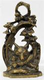 Lot#1292, ENGLISH BRASS OVER IRON "FOX" DOOR STOP, H 10 1/2"
