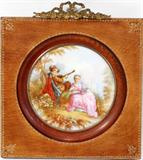 Lot#1296, FRENCH PAINTING ON PORCELAIN, C. 1880, DIA 4.5"