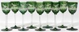 Lot#1341, OVERLAY CRYSTAL WINES, SET OF NINE, H 7 1/2"